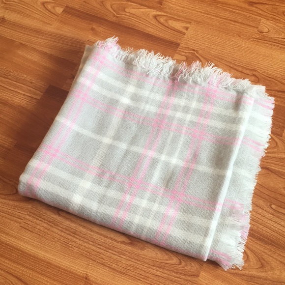 N/A Accessories - Pink & gray blanket scarf